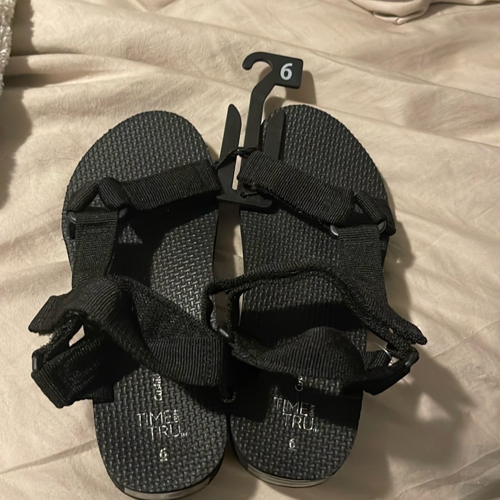 Black Velcro sandals